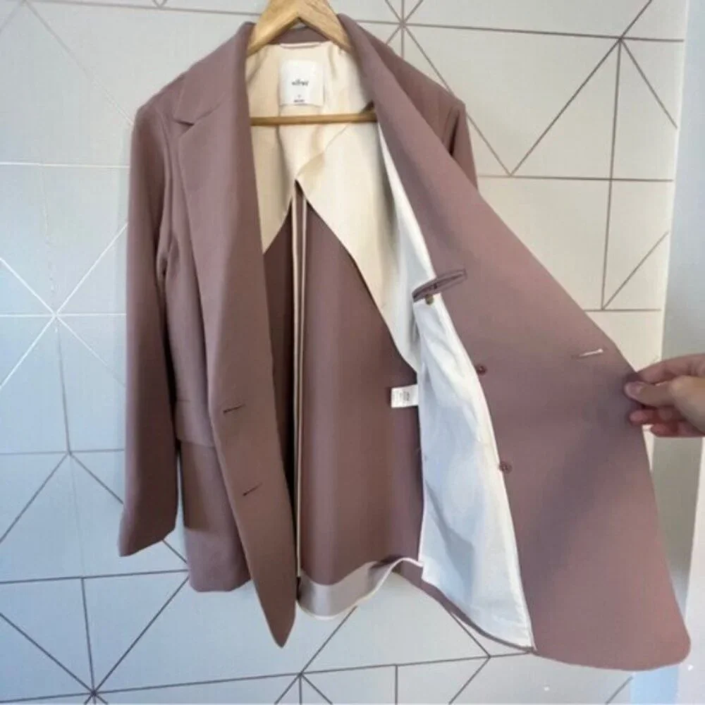 Aritzia Wilfred Cherrell Blazer Chasm Pink Taupe - Picture 5 of 8